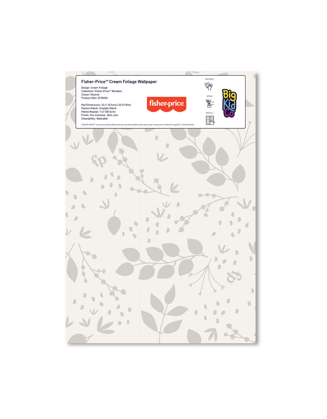 Fisher-Price Cream Foliage Wallpaper