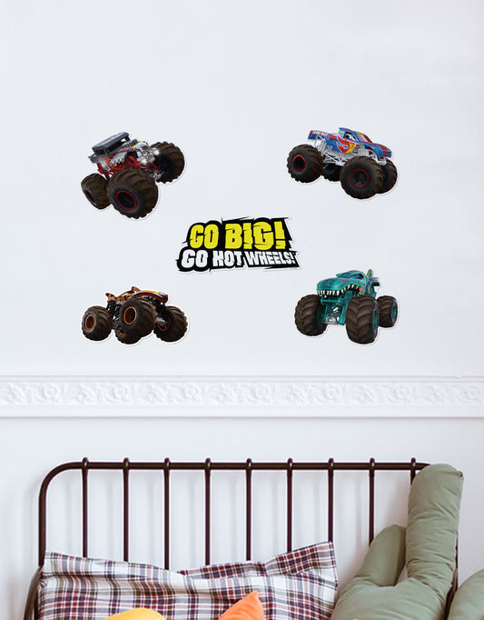 Hot Wheels Monster Trucks Removable Wall Decals - Pack 1