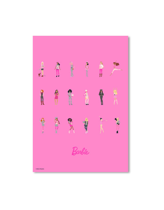 Barbie Careers Pink A3 Wall Art
