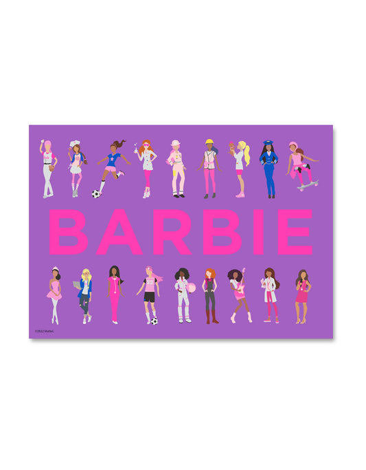 Barbie Careers Purple A3 Wall Art