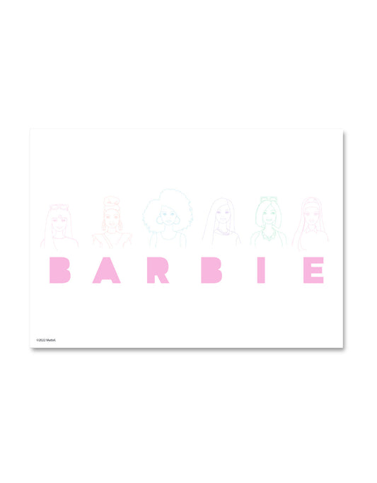 Barbie Line Drawing A3 Wall Art
