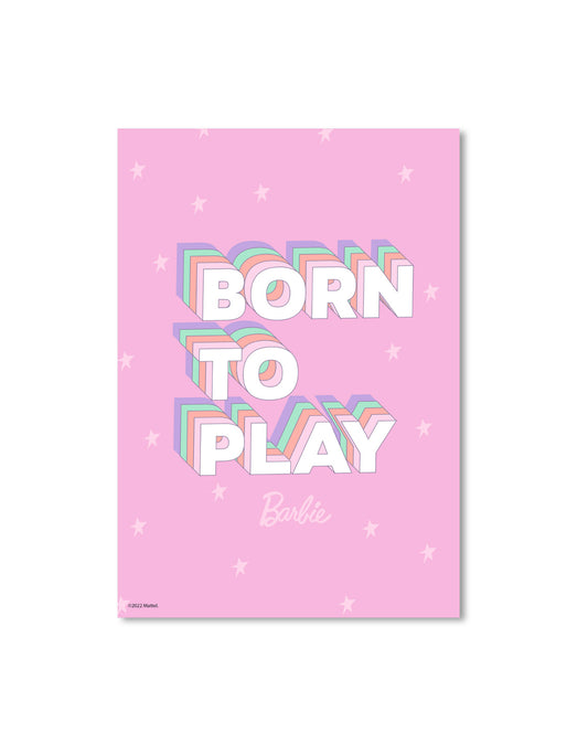 Barbie Pink Born To Play A3 Wall Art