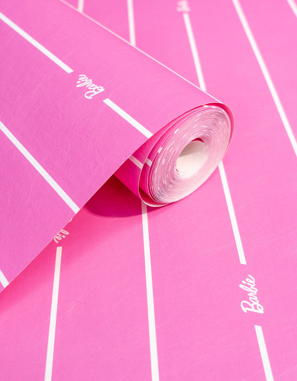 Barbie Pink Pinstripe Wallpaper
