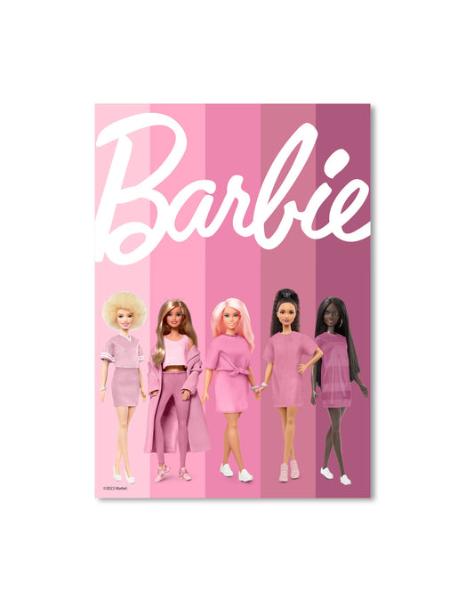Barbie Unity Matters Logo Group Pink A3 Wall Art