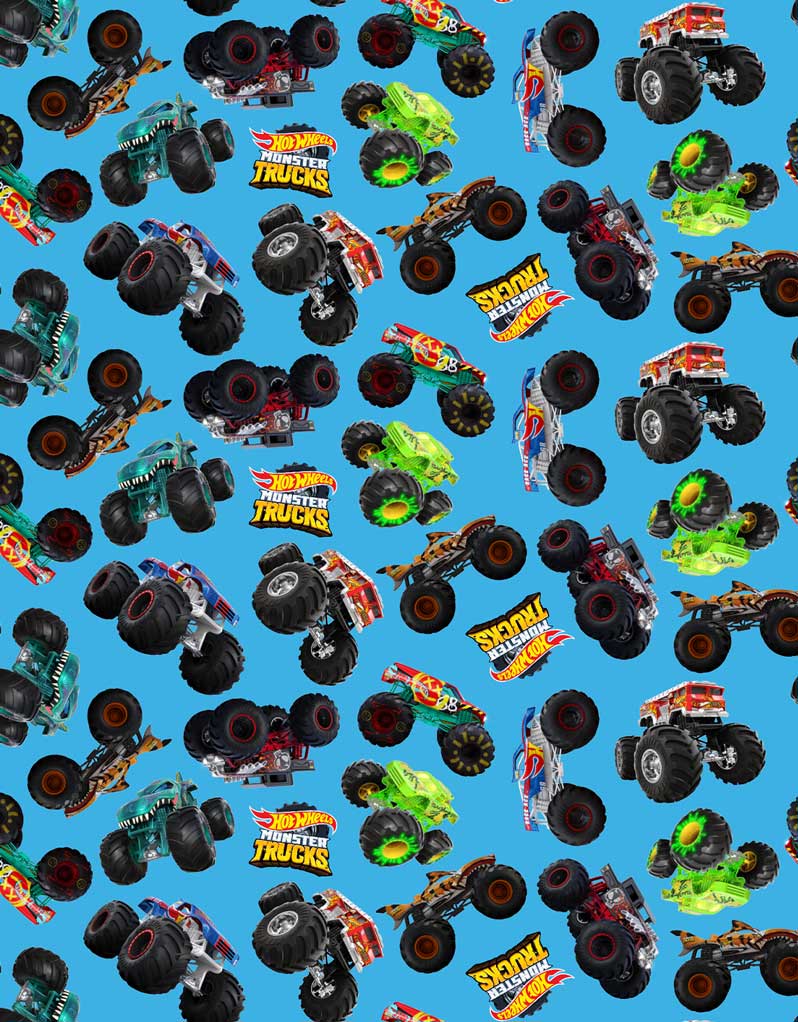 Hot Wheel Monster Trucks Multi Blue Trucks Wallpaper