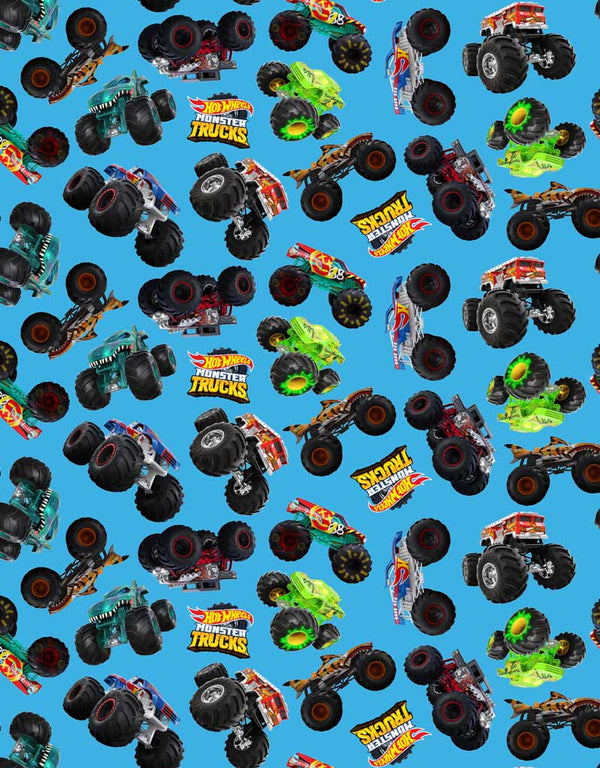 Hot Wheels Monster Trucks Multi Blue Trucks Wallpaper – BigKidCo