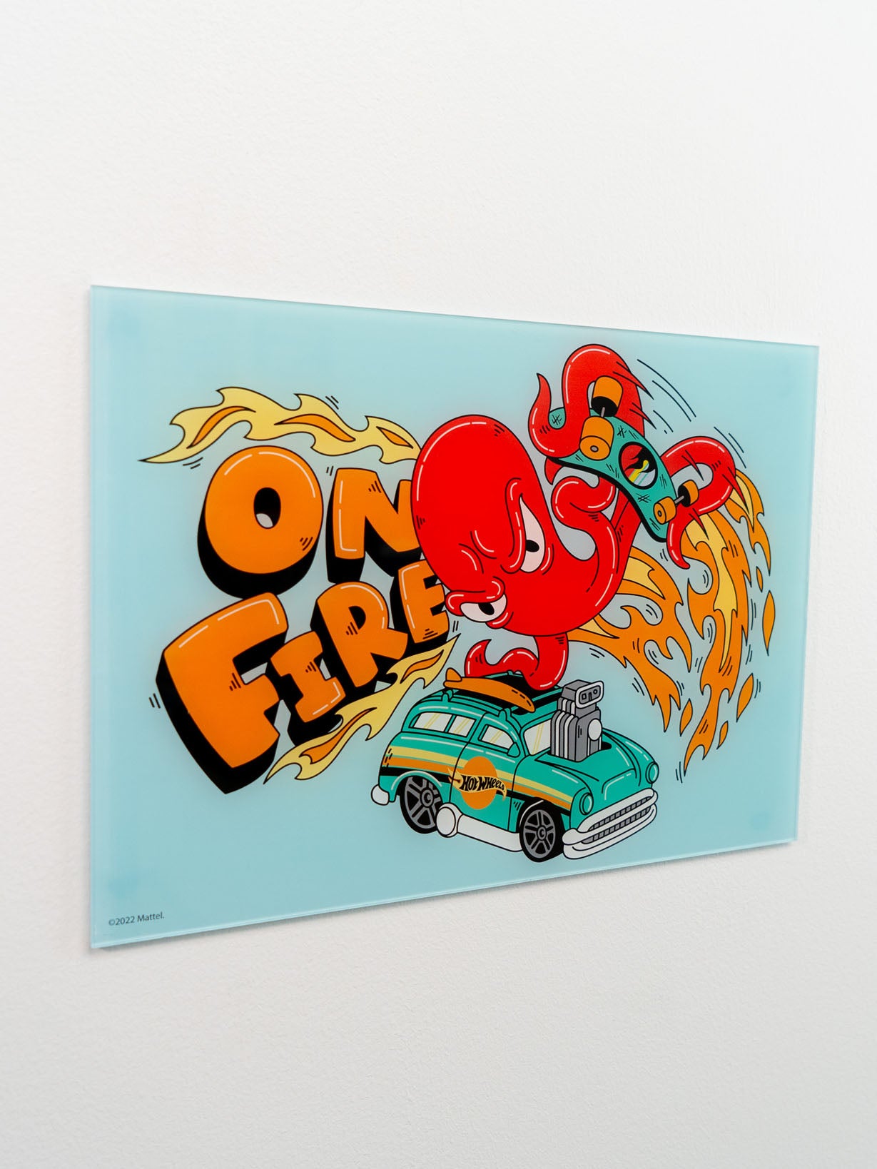 Hot Wheels On Fire A3 Wall Art