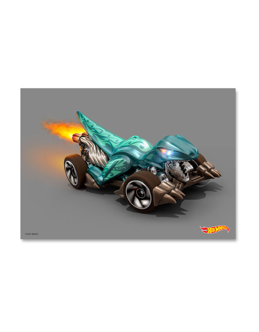 Hot Wheels Veloci-Racer Front Side A3 Wall Art